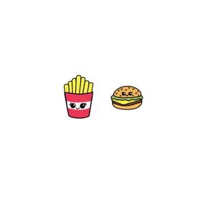 French Fry and Hamburger Stud Earrings
